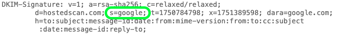 Gmail original message dkim signature screenshot
