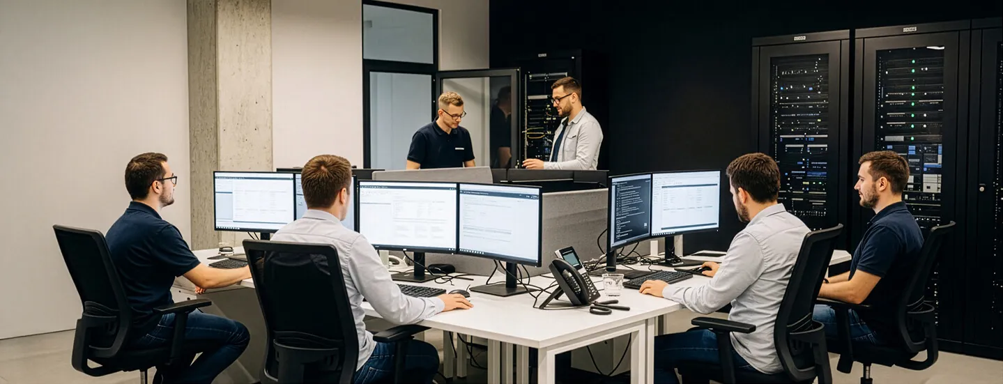 Security team working together