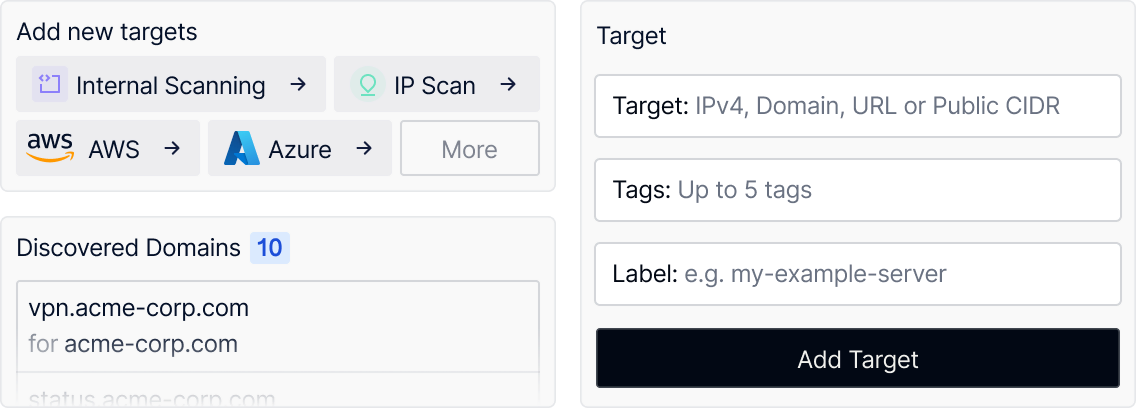 Map your attack surface dashboard